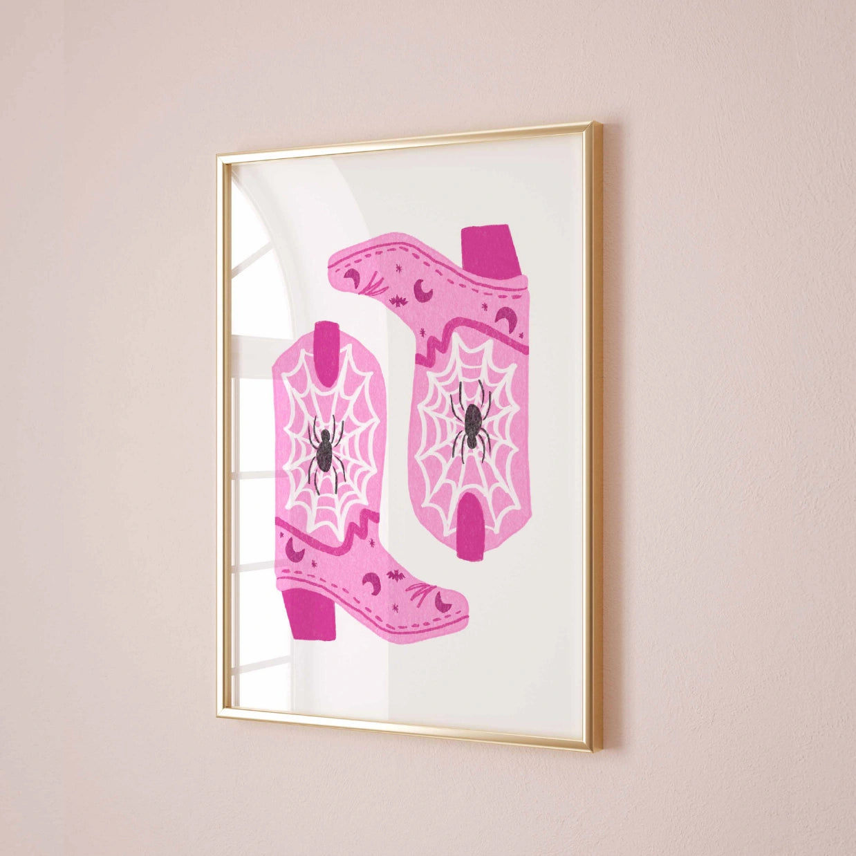 Cowgirl Spider Boots – Pink Halloween Print