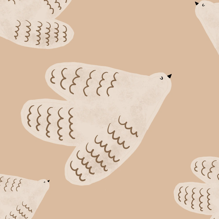 Flying Doves Nursery Print – Cute Animal Wall Art for Kids