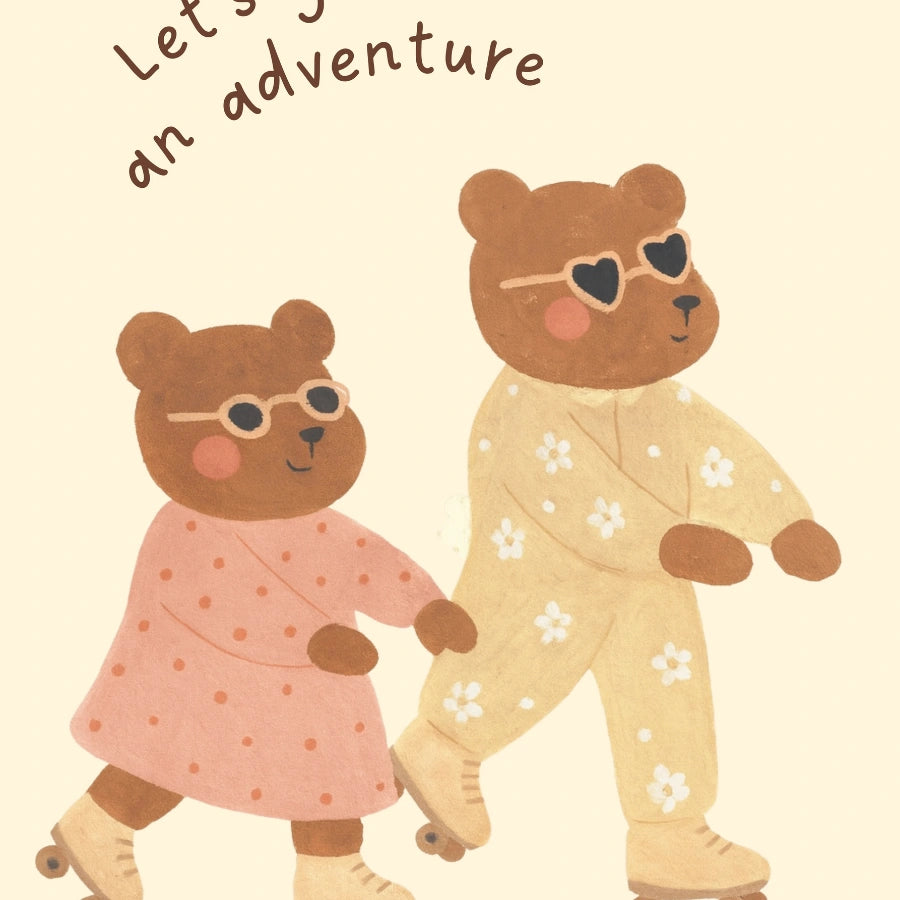 Bear Nursery Print - Let’s Go on an Adventure Wall Art