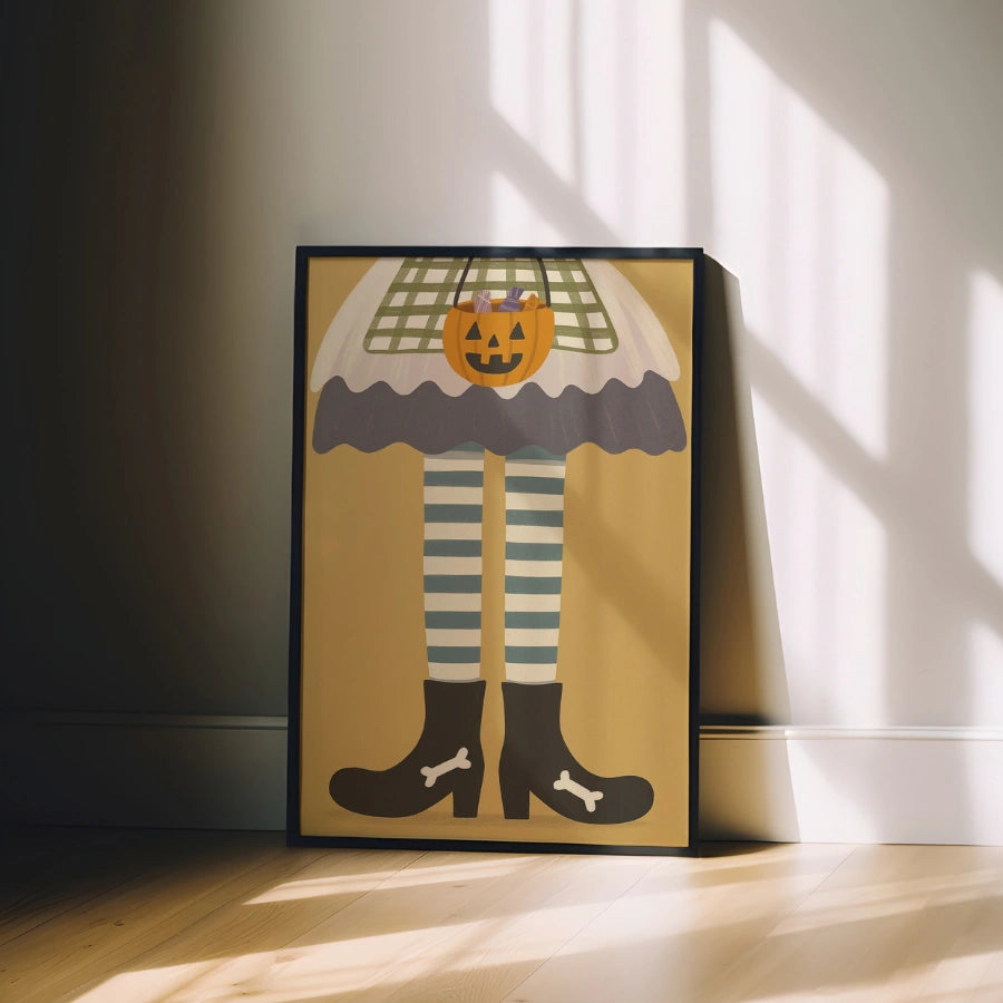 Witch Legs Halloween Print – Cute Trick or Treat Wall Art
