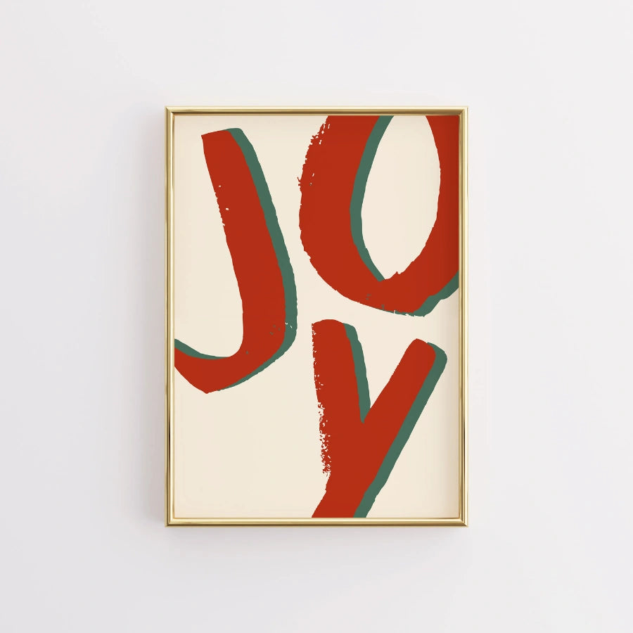 Joy Typography – Modern Christmas Wall Art Print
