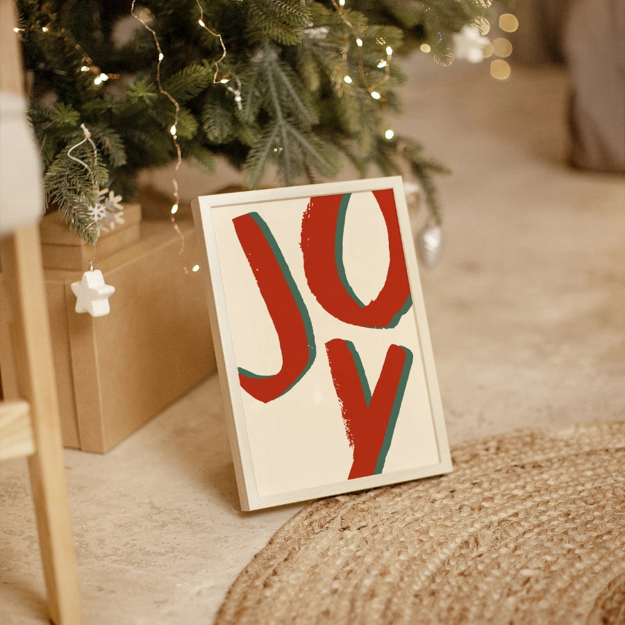 Joy Typography – Modern Christmas Wall Art Print
