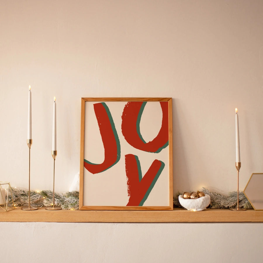 Joy Typography – Modern Christmas Wall Art Print
