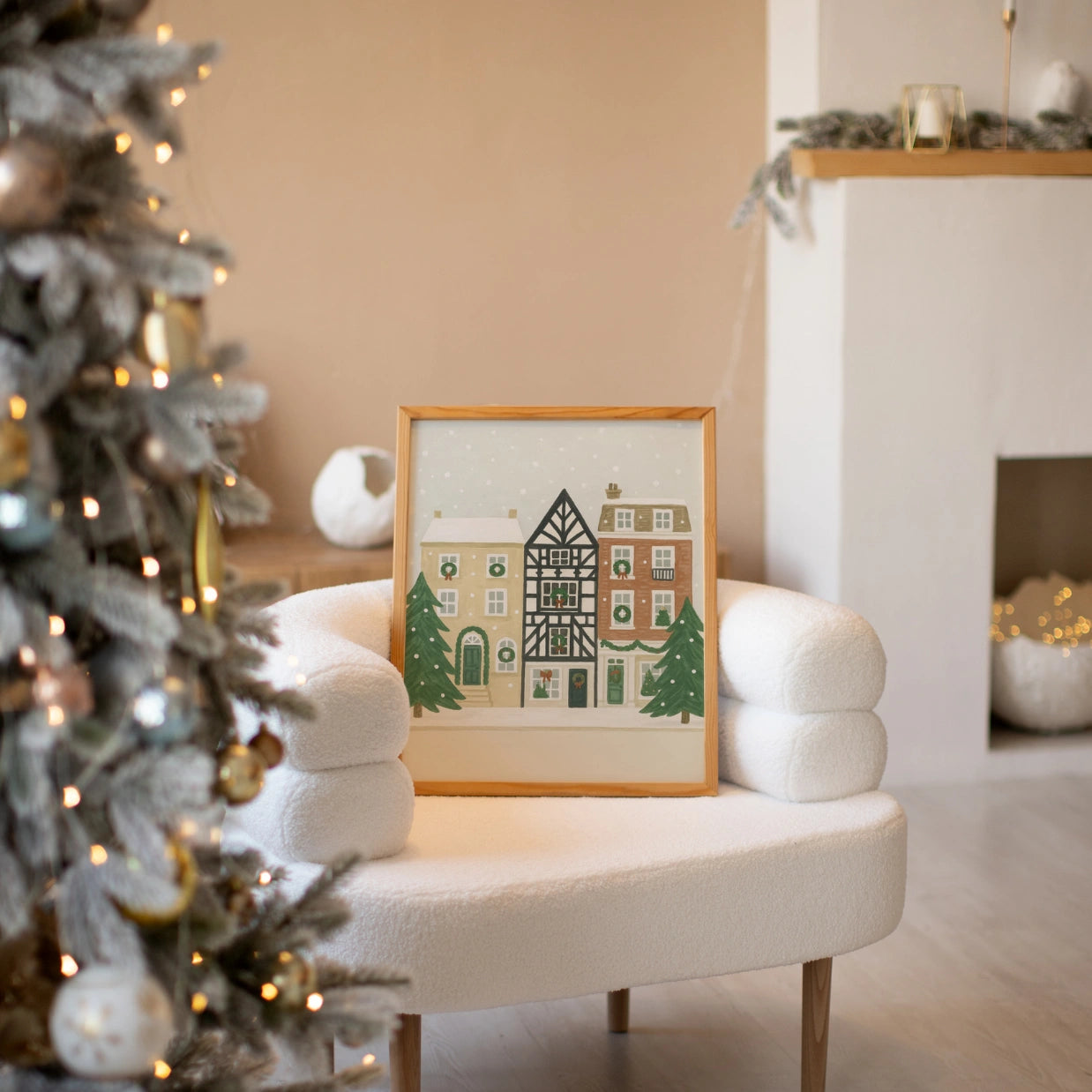 Decorazione murale del villaggio di Natale