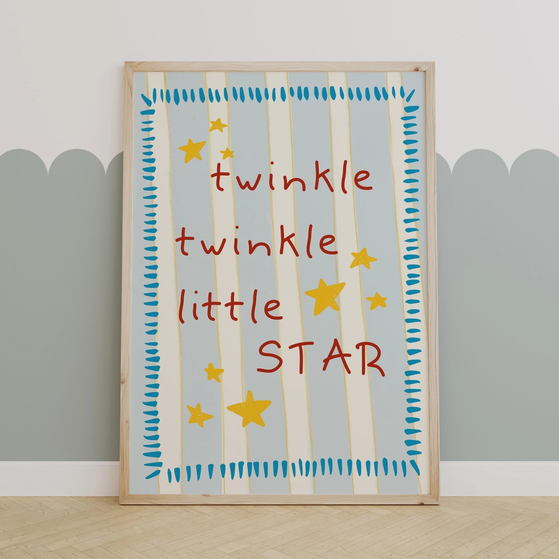 Twinkle Twinkle Little Star Wall Art - Baby Room Quote Poster