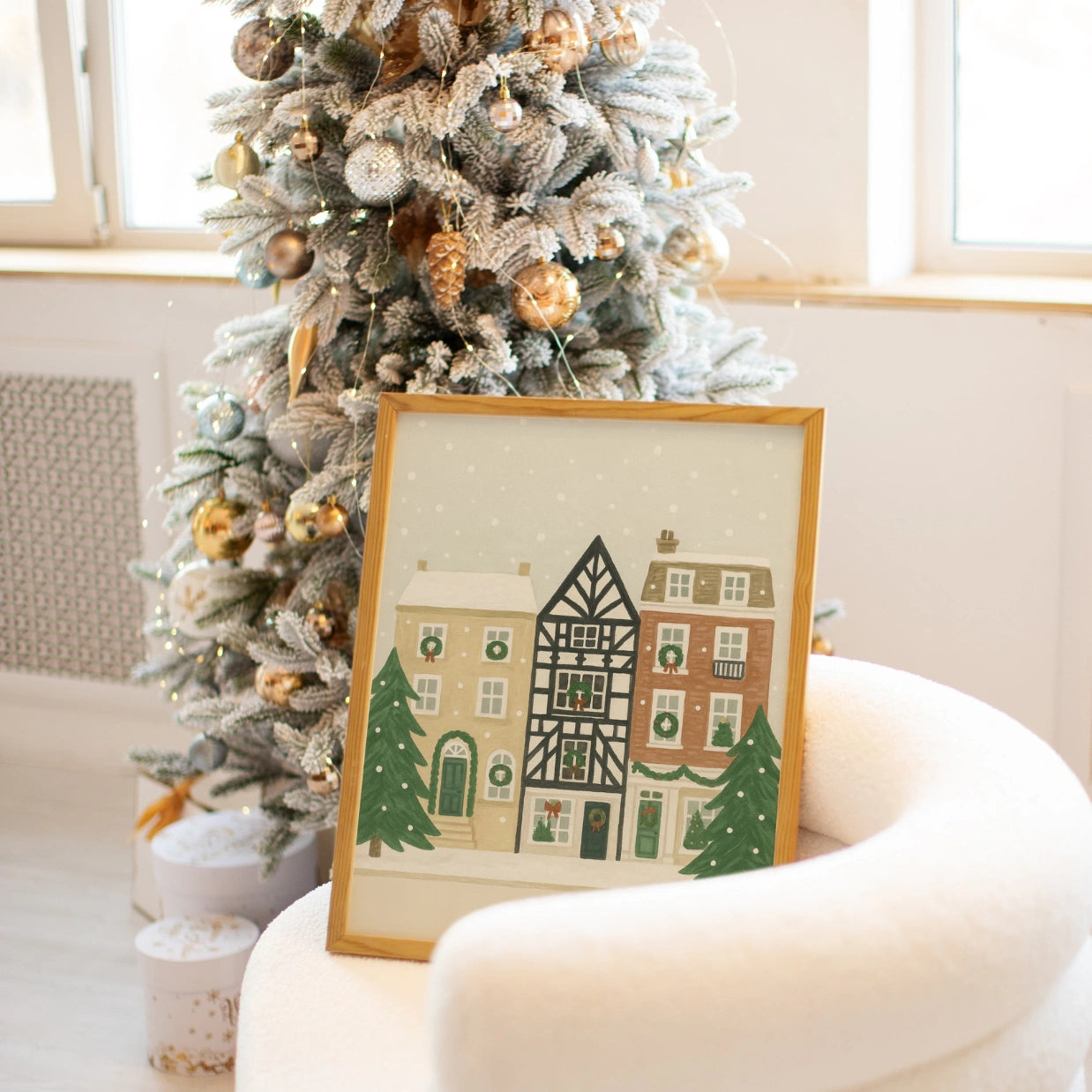 Decorazione murale del villaggio di Natale