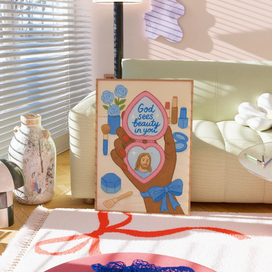 God Sees Beauty in You Wall Art – Christian Affirmation Print