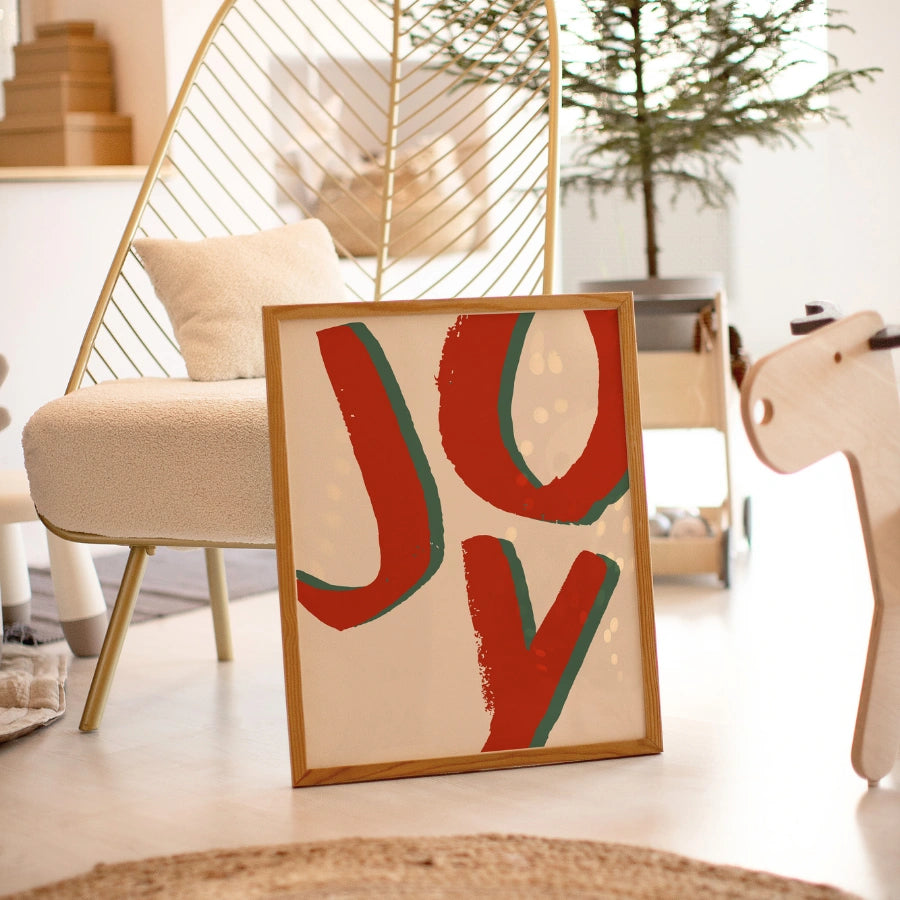 Joy Typography – Modern Christmas Wall Art Print