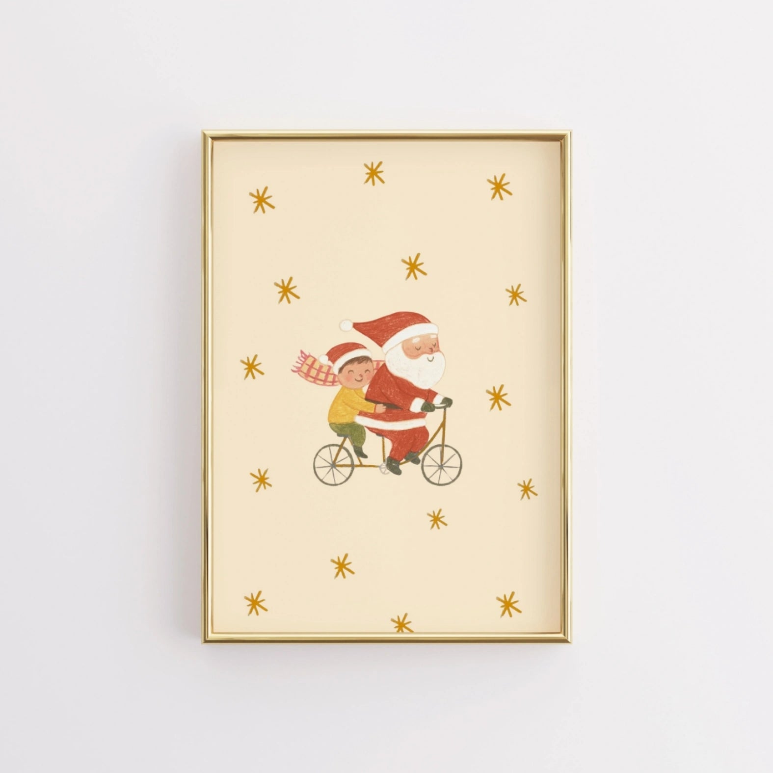 Santa and Child Christmas Nursery Print