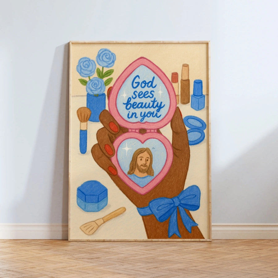God Sees Beauty in You Wall Art – Christian Affirmation Print