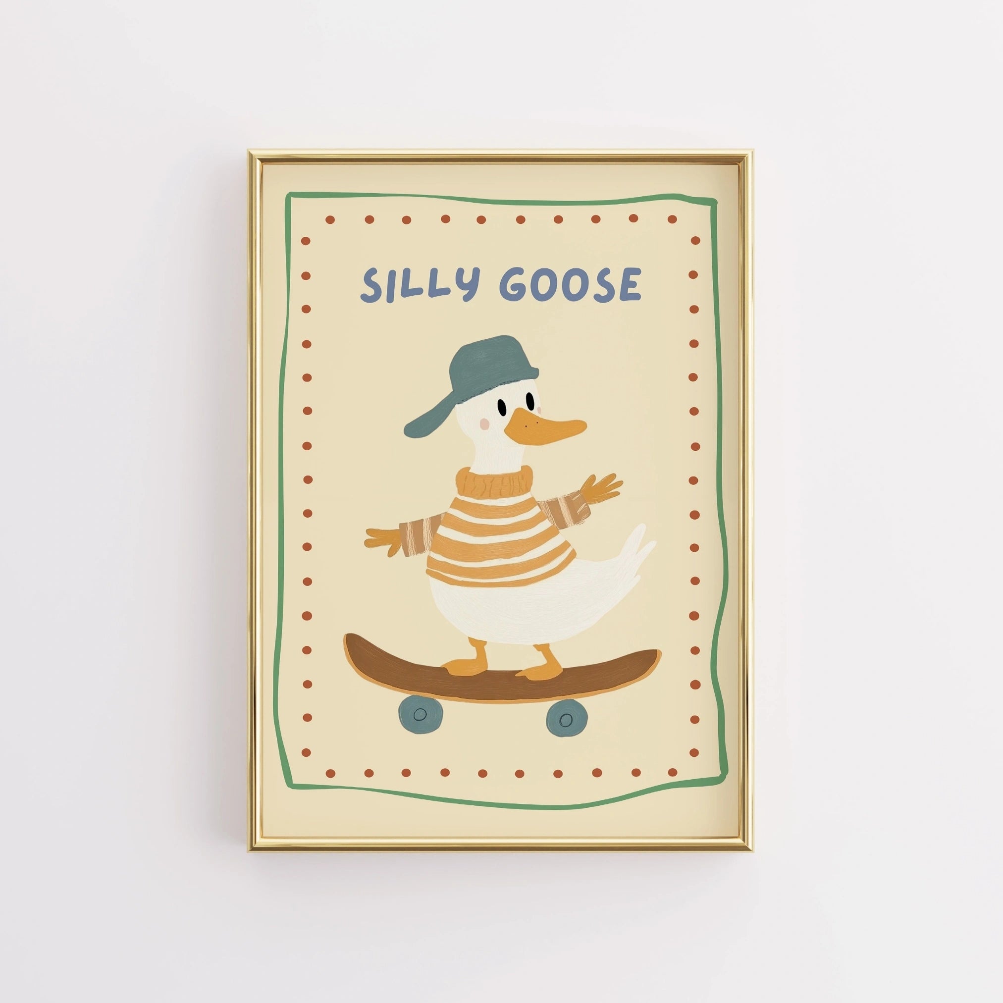 Silly Goose Nursery Wall Art - Funny Duck Print for Kids Room