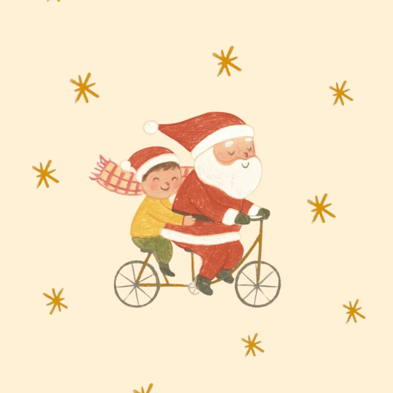Santa and Child Christmas Nursery Print