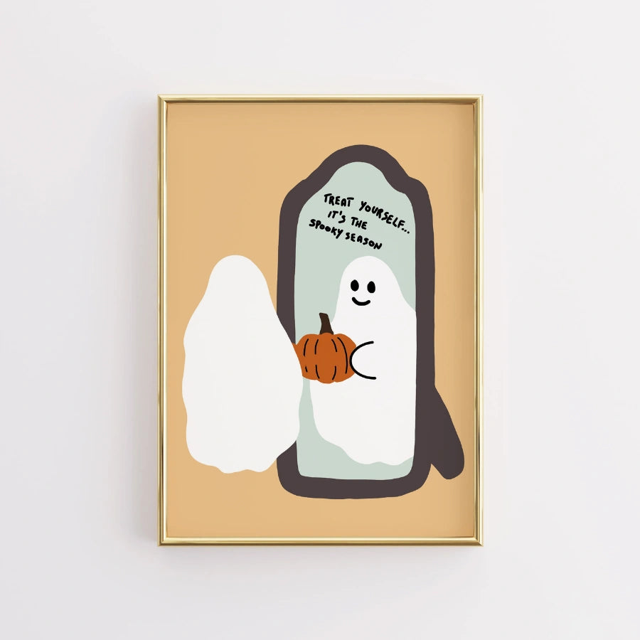 Treat Yourself Ghost Print – Cute Halloween Wall Art