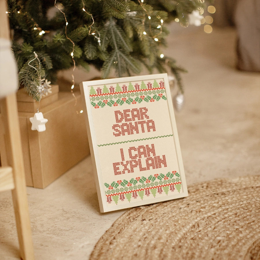 Dear Santa Quote – Funny Holiday Wall Art Print