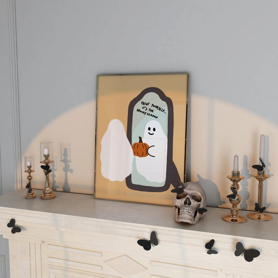 Treat Yourself Ghost Print – Cute Halloween Wall Art