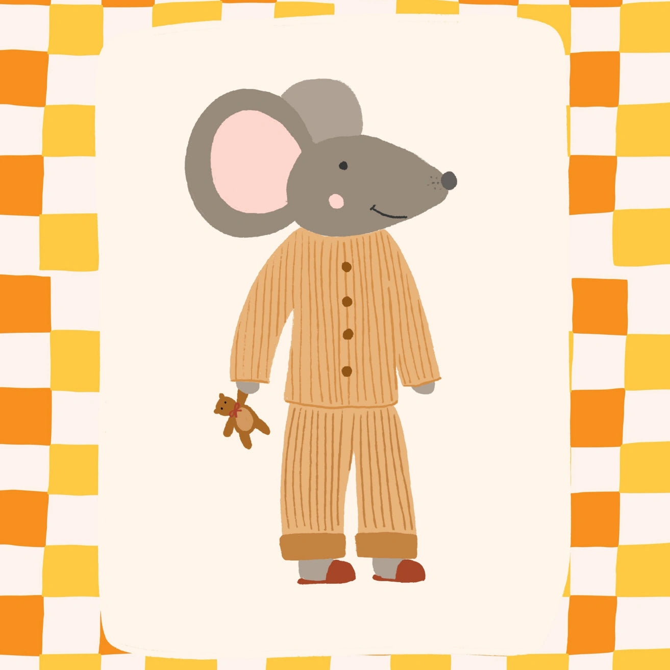 Mouse in Pajamas Nursery Print