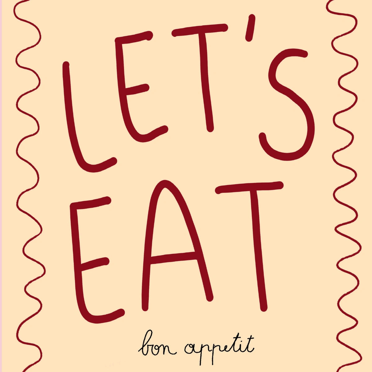 Let’s Eat Kitchen Wall Art – Playful Typography Print