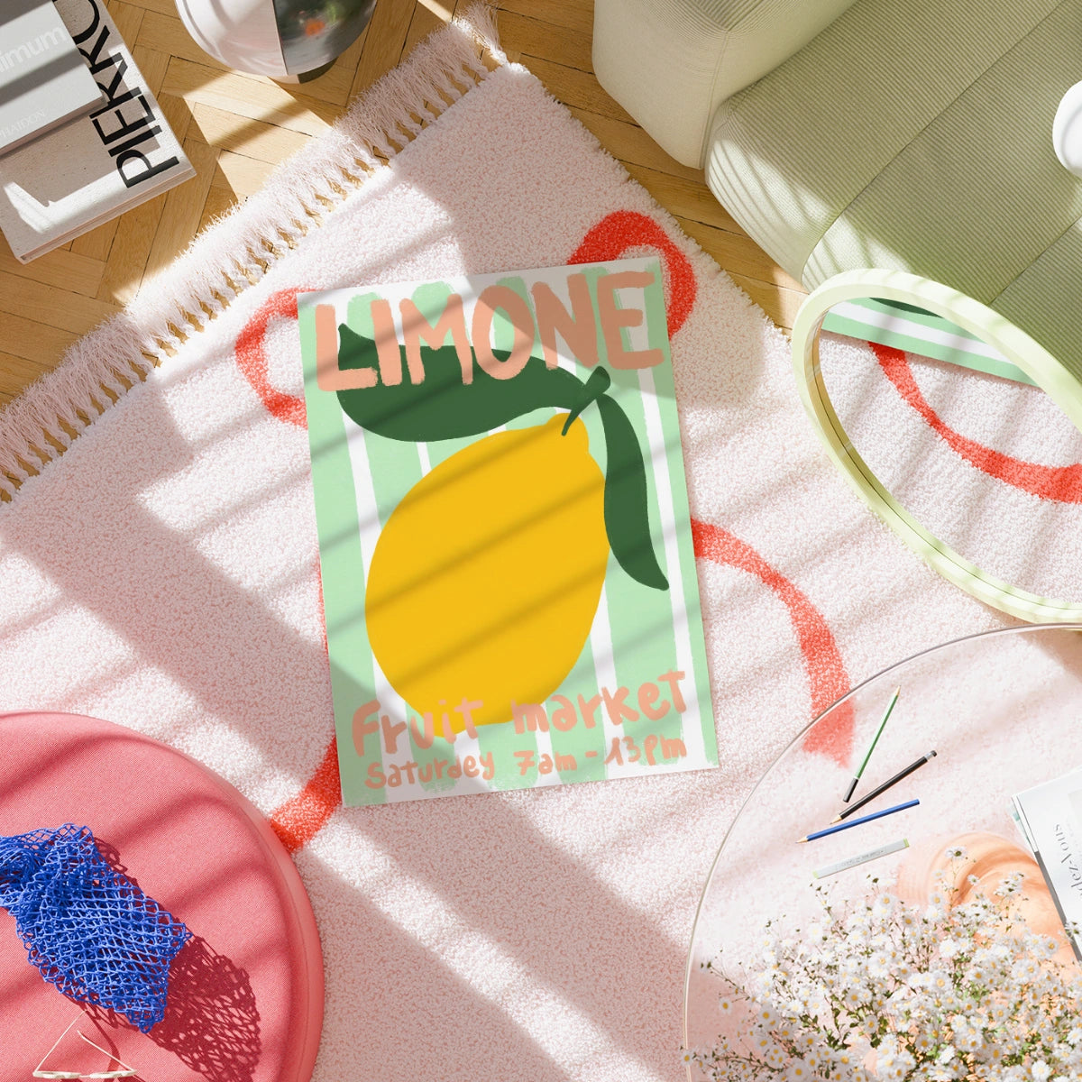 Lemon Market Print – Italian Fruit Stand Wall Art