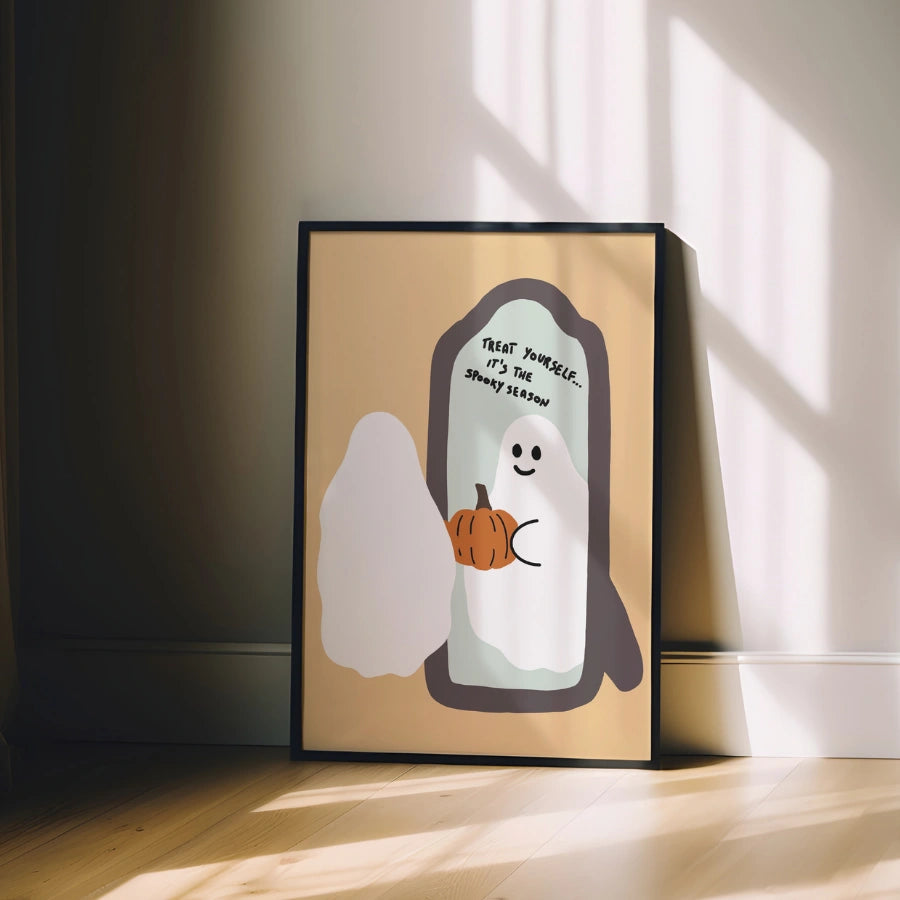 Treat Yourself Ghost Print – Cute Halloween Wall Art