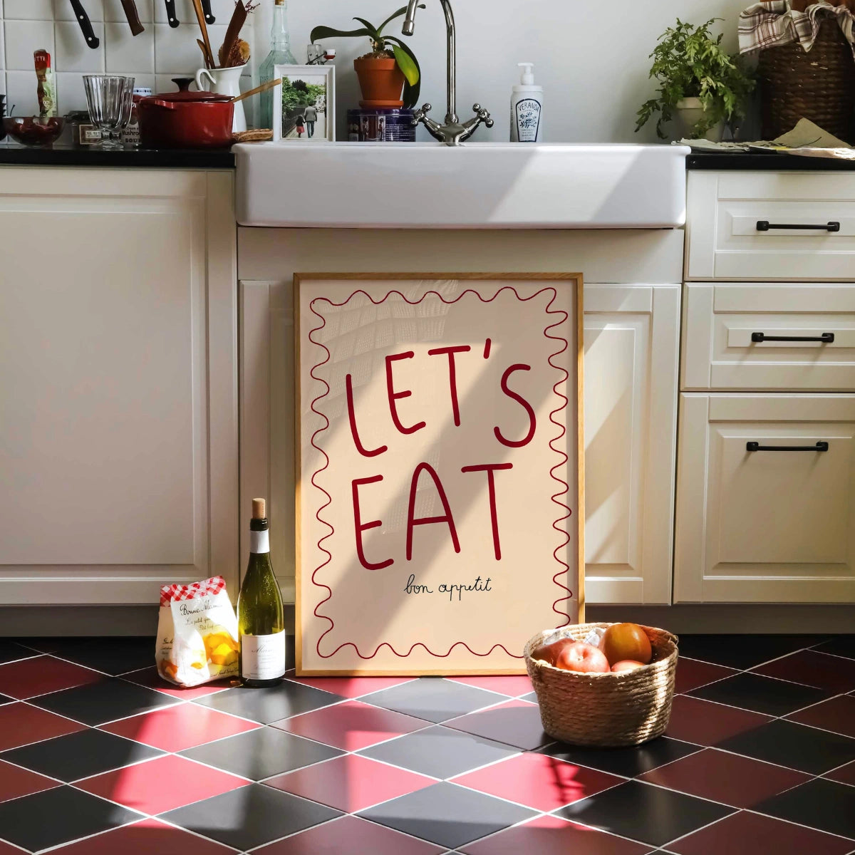 Let’s Eat Kitchen Wall Art – Playful Typography Print
