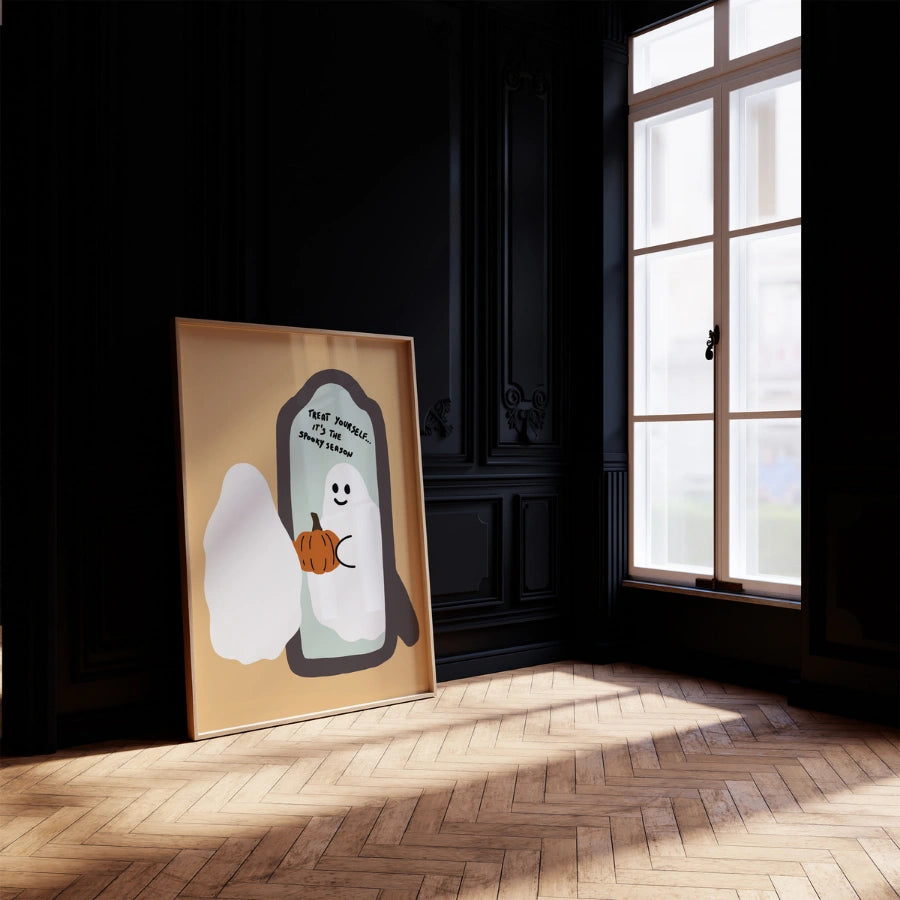 Treat Yourself Ghost Print – Cute Halloween Wall Art