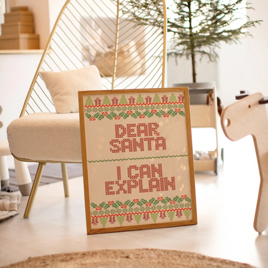 Dear Santa Quote – Funny Holiday Wall Art Print