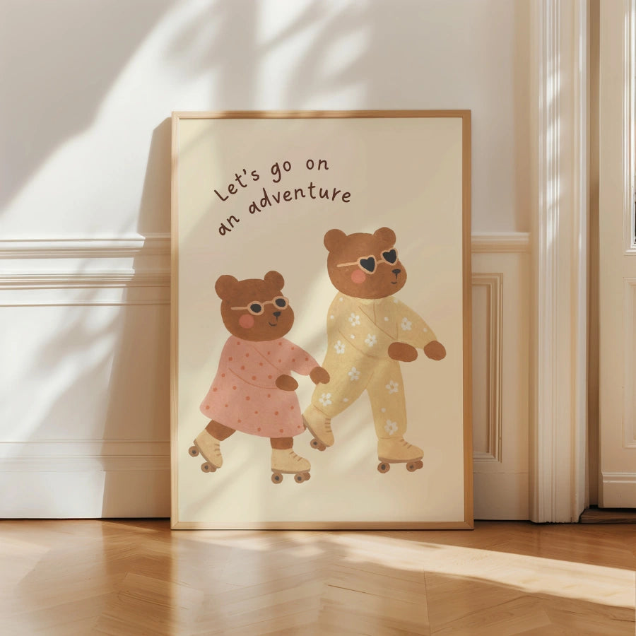 Bear Nursery Print - Let’s Go on an Adventure Wall Art