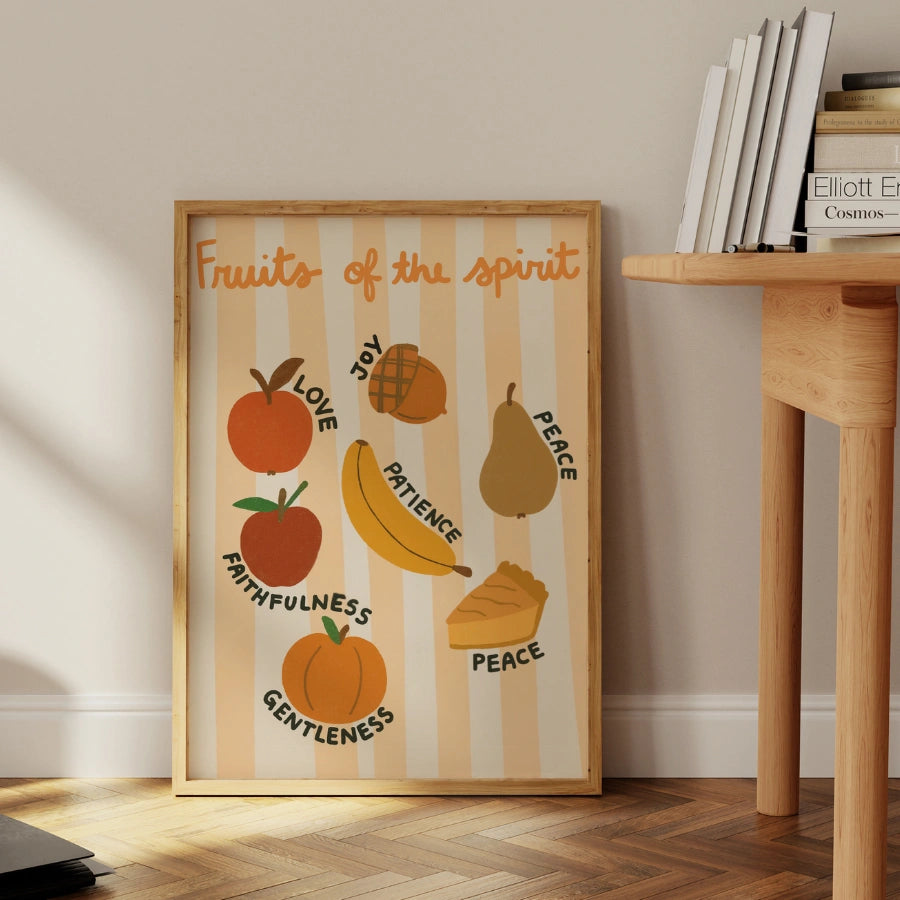 Fruits of the Spirit Wall Art - Autumn Christian Print with Bible Verse