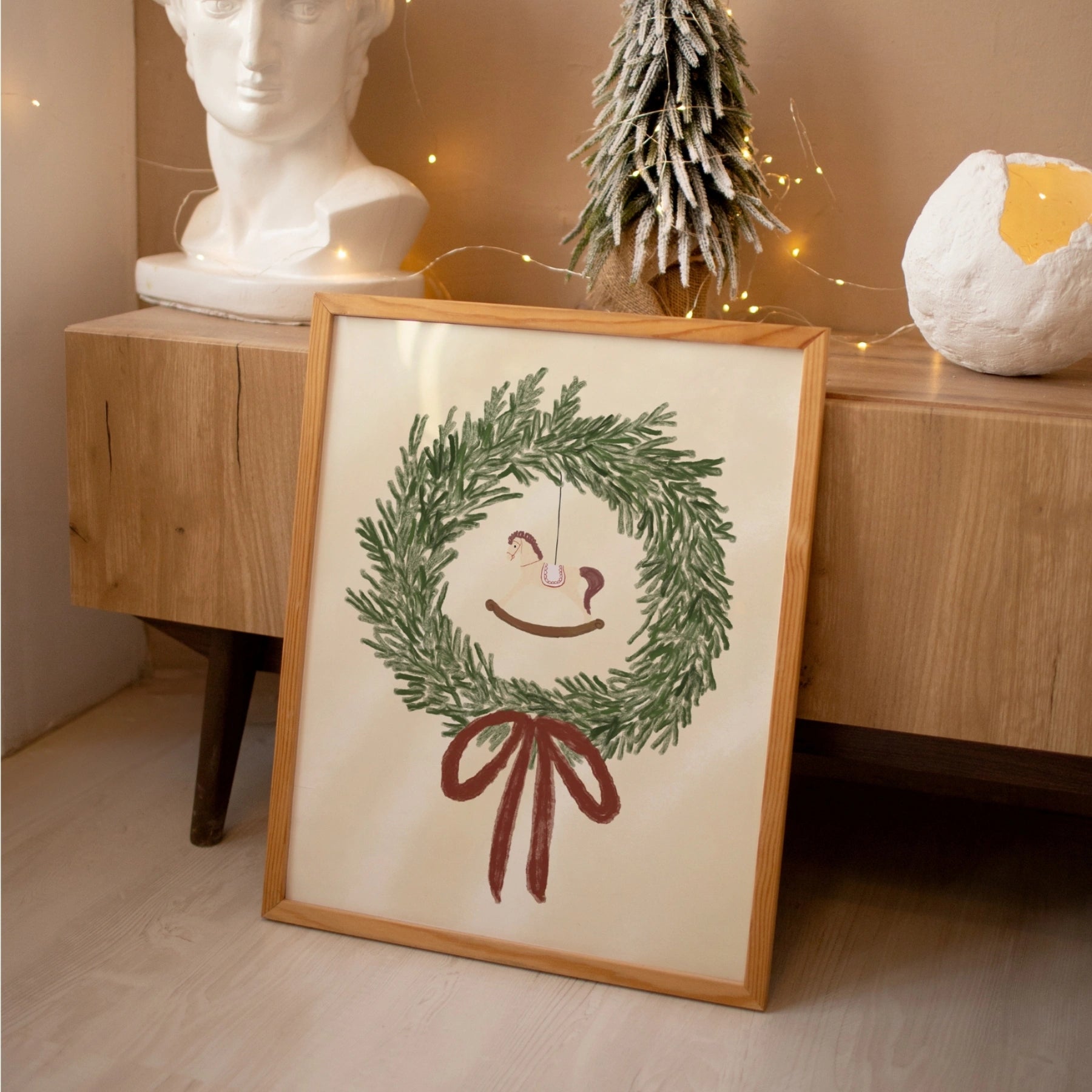 Christmas Wreath Rocking Horse
