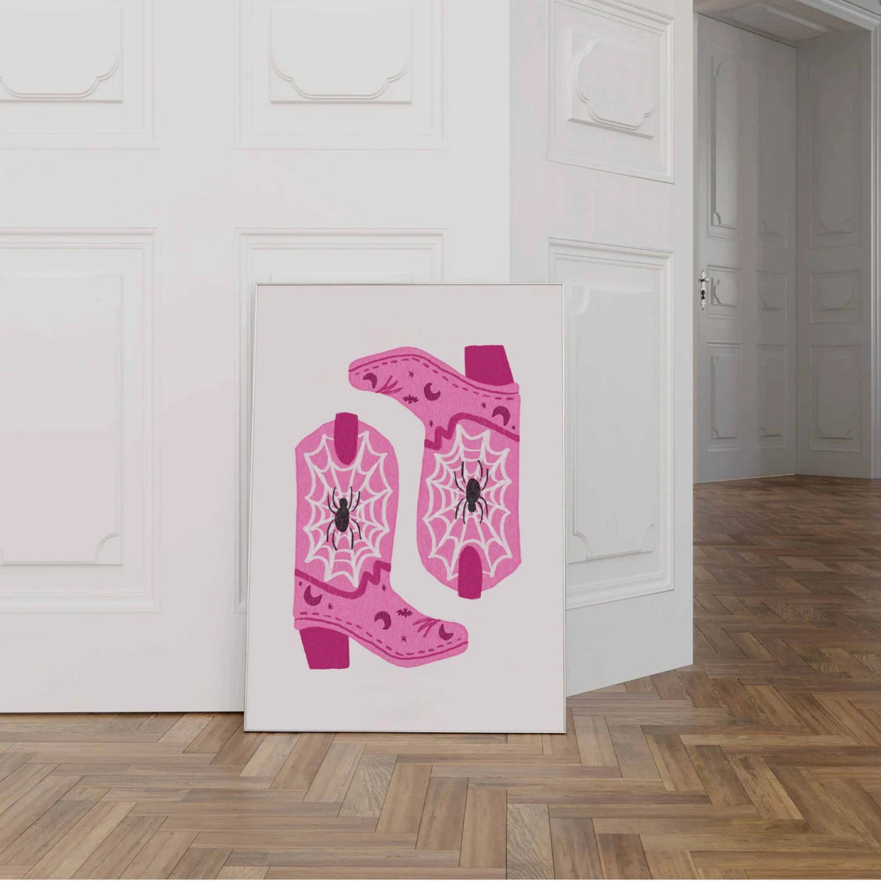 Cowgirl Spider Boots – Pink Halloween Print