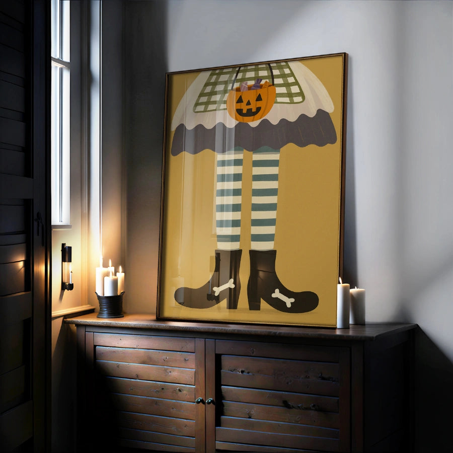 Witch Legs Halloween Print – Cute Trick or Treat Wall Art
