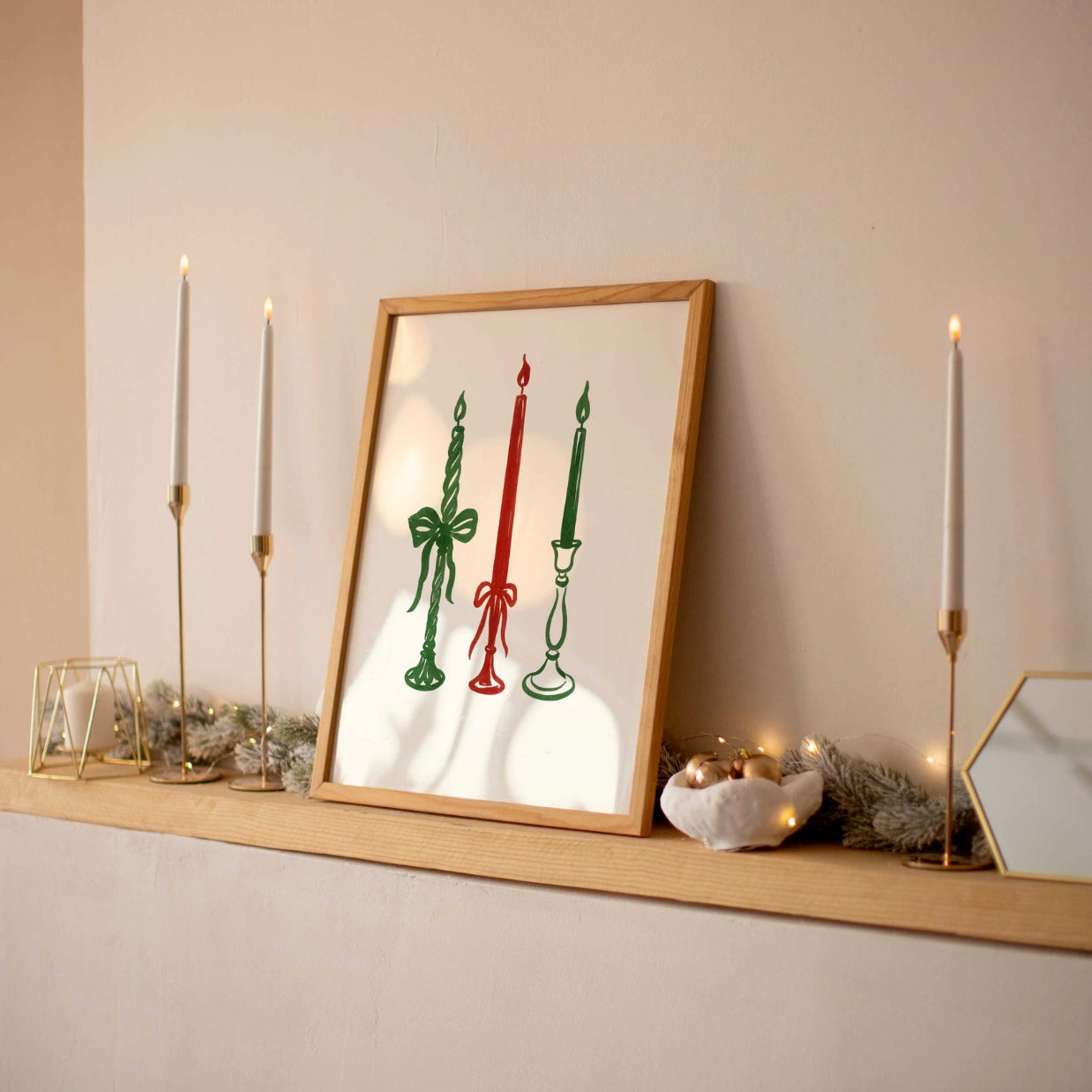 Christmas Candle Wall Art