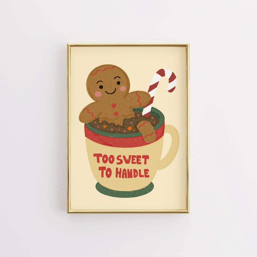 Gingerbread Cocoa Print – Cute Christmas Kitchen Wall Art