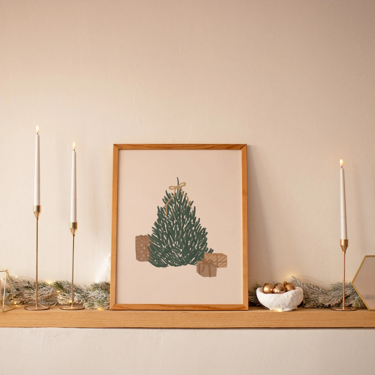 Minimal Christmas Tree Wall Art