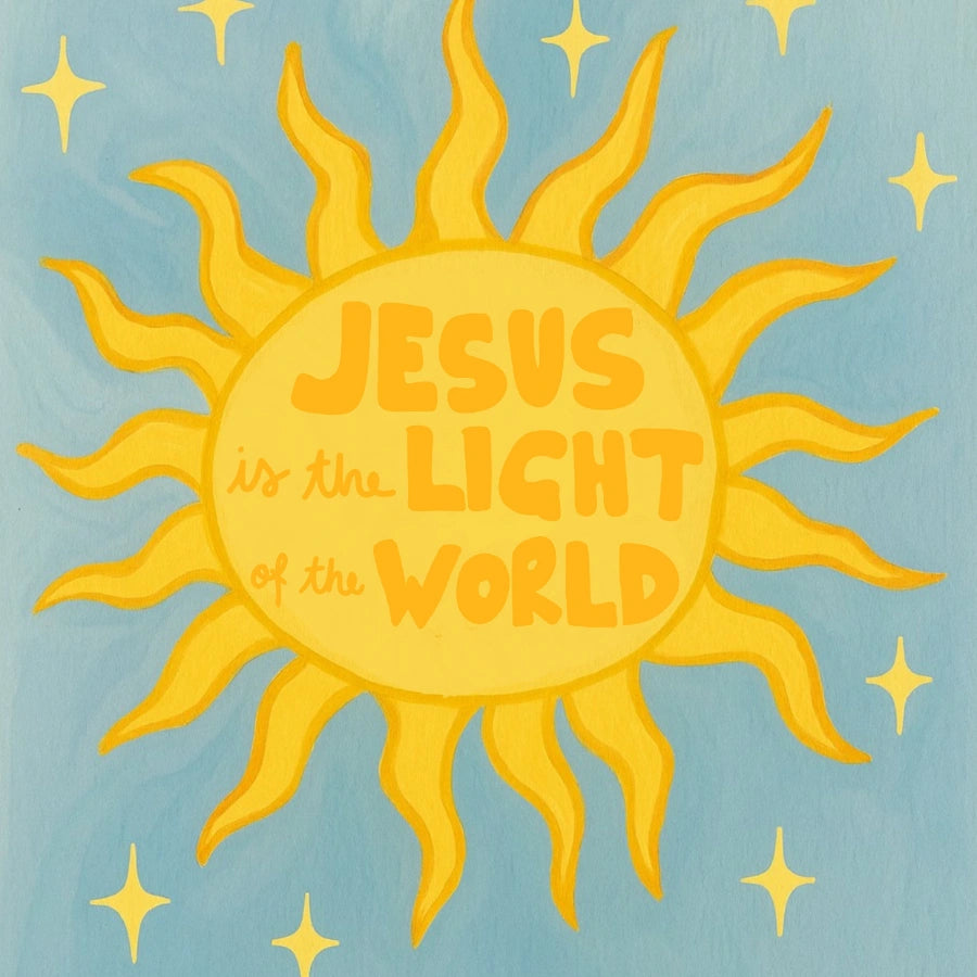 Jesus Is the Light of the World Wall Art – Christian Sun Illustration Print