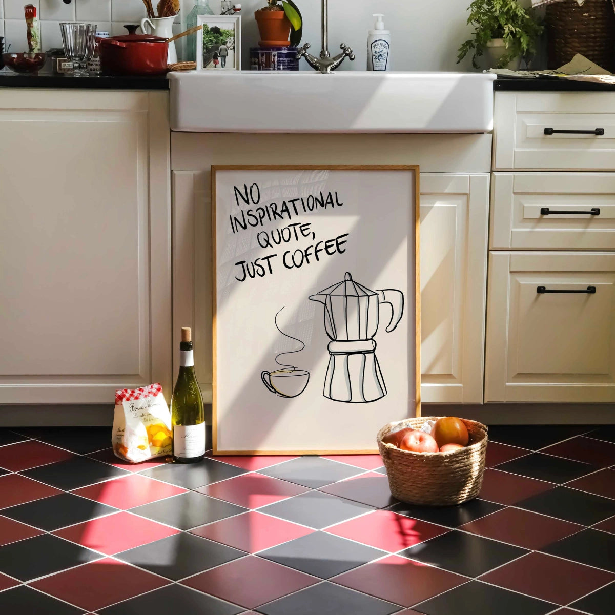 Wandbild „Just Coffee“ – Lustiger Küchendruck