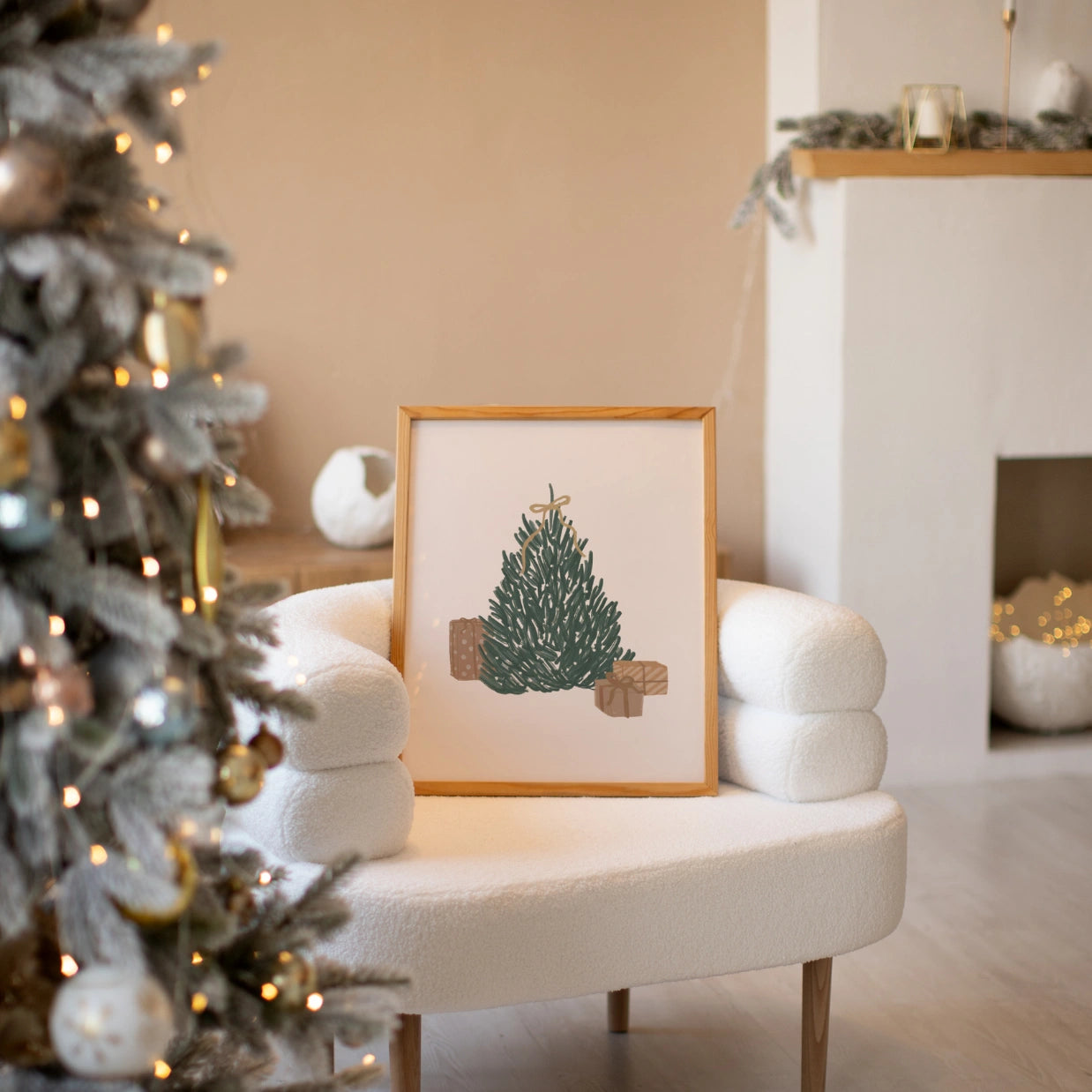 Minimal Christmas Tree Wall Art