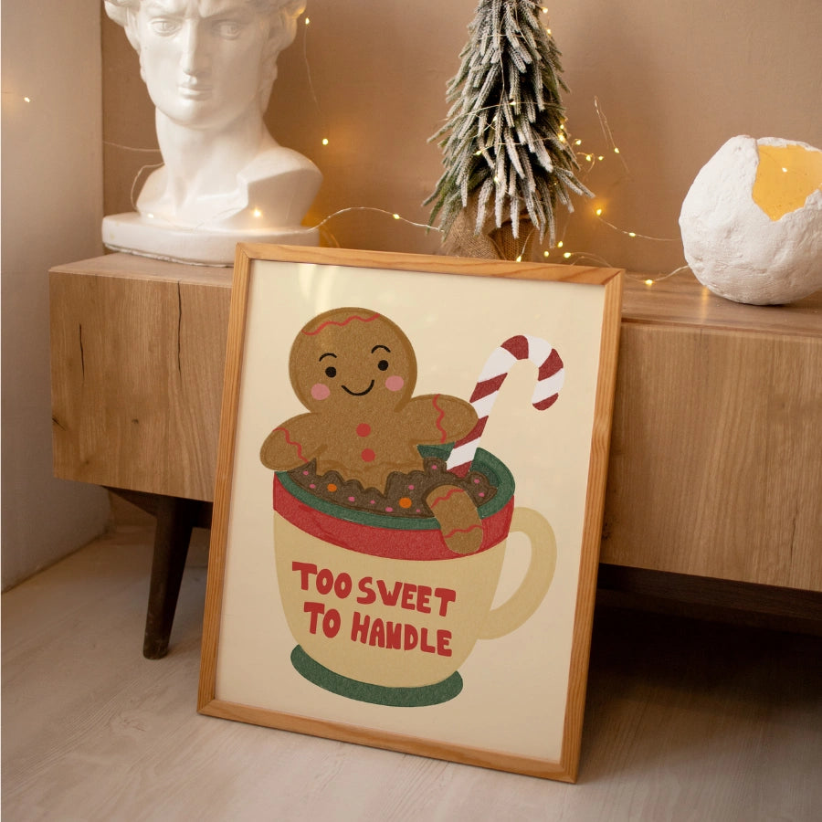 Gingerbread Cocoa Print – Cute Christmas Kitchen Wall Art