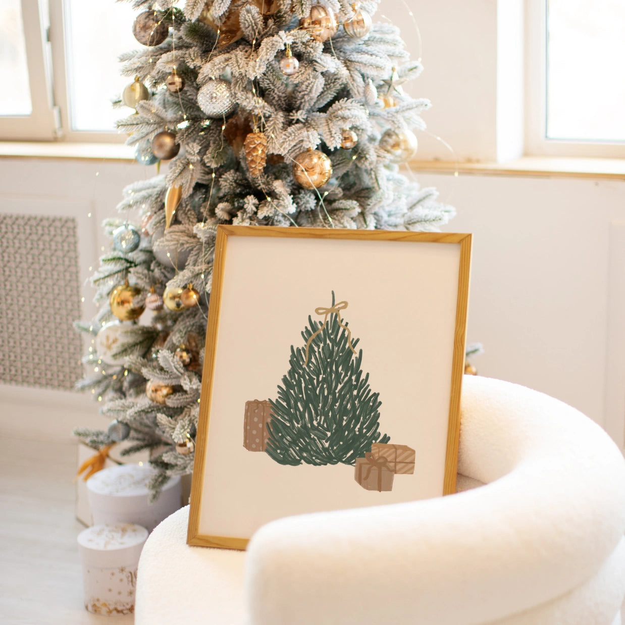 Minimal Christmas Tree Wall Art