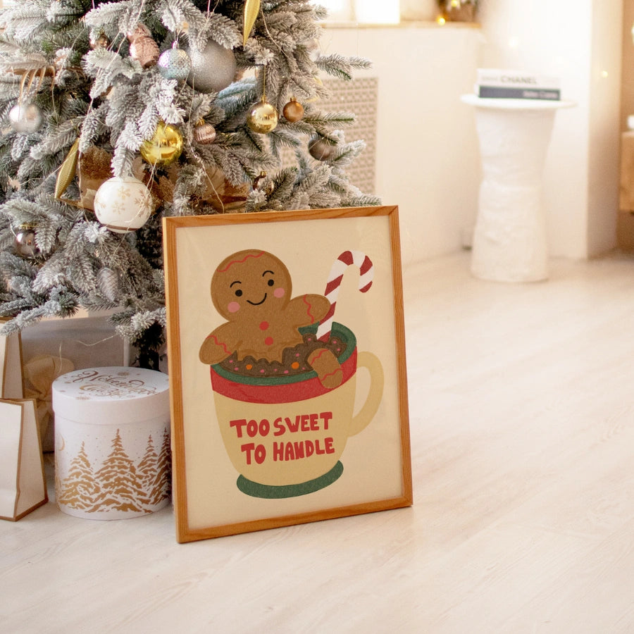 Gingerbread Cocoa Print – Cute Christmas Kitchen Wall Art