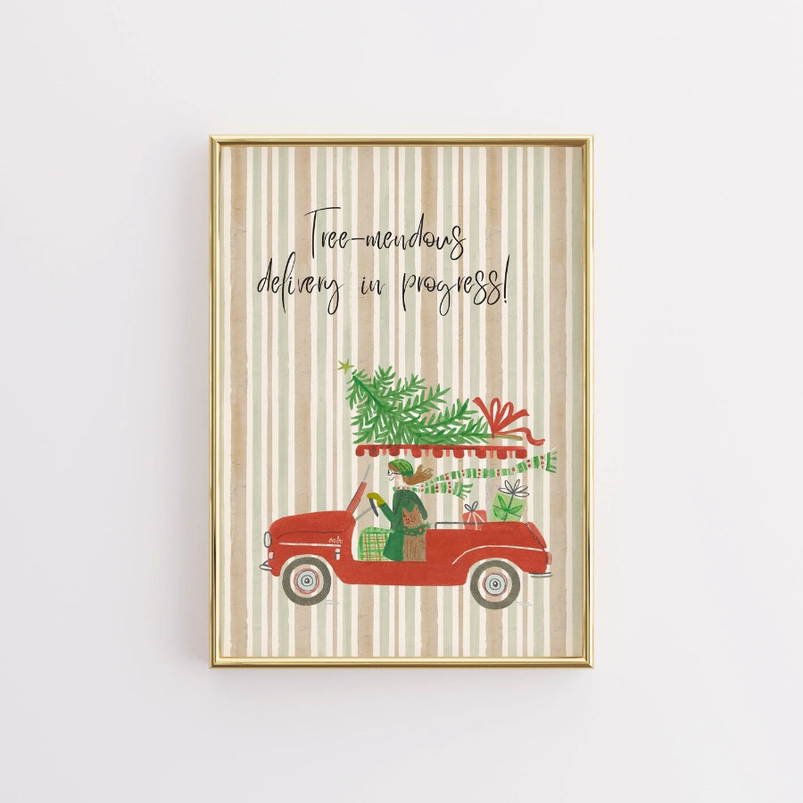 Christmas Tree Delivery – Vintage Holiday Wall Art Print