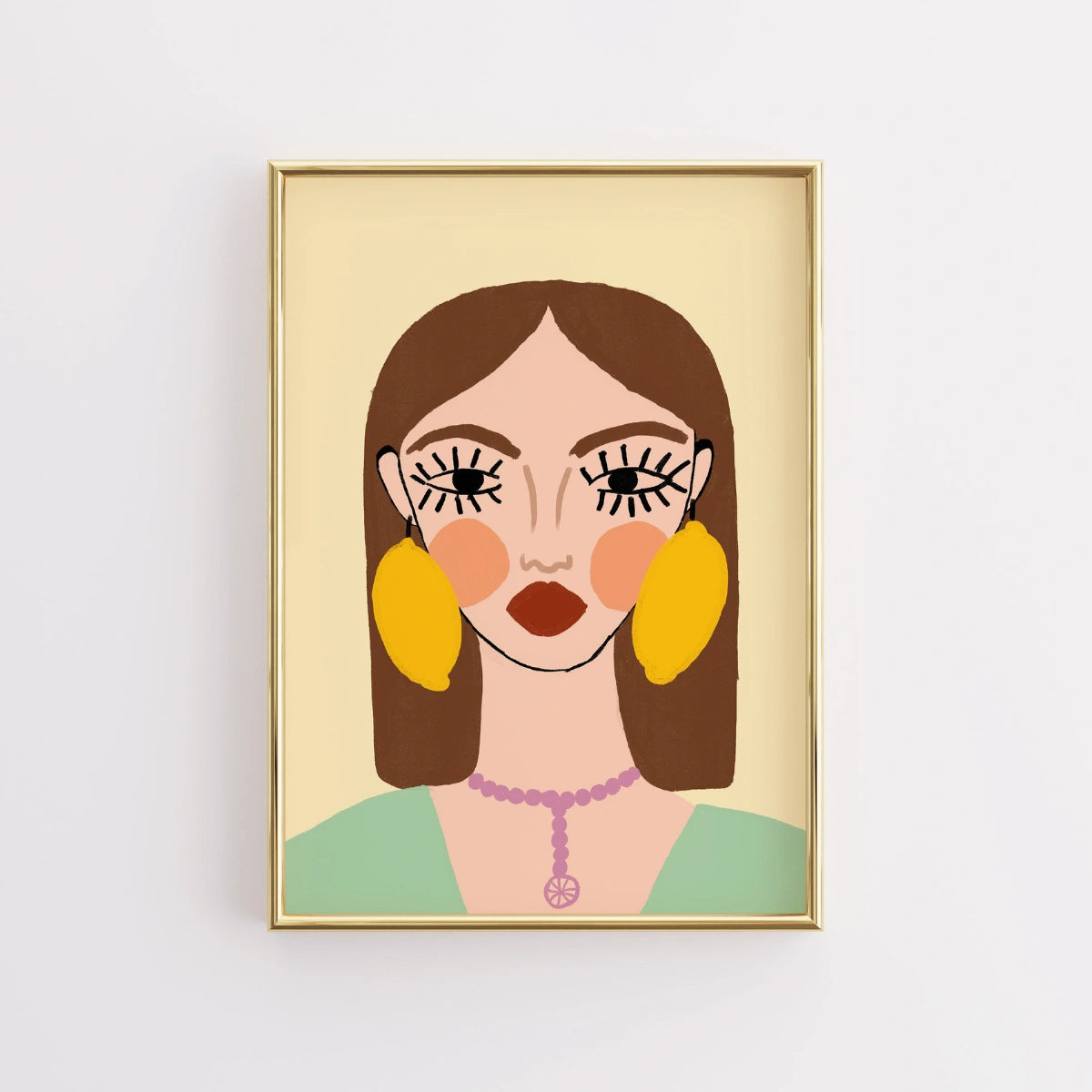 Lemon Earrings Print – Bold Female Portrait Wall Art