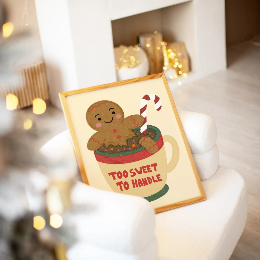 Gingerbread Cocoa Print – Cute Christmas Kitchen Wall Art