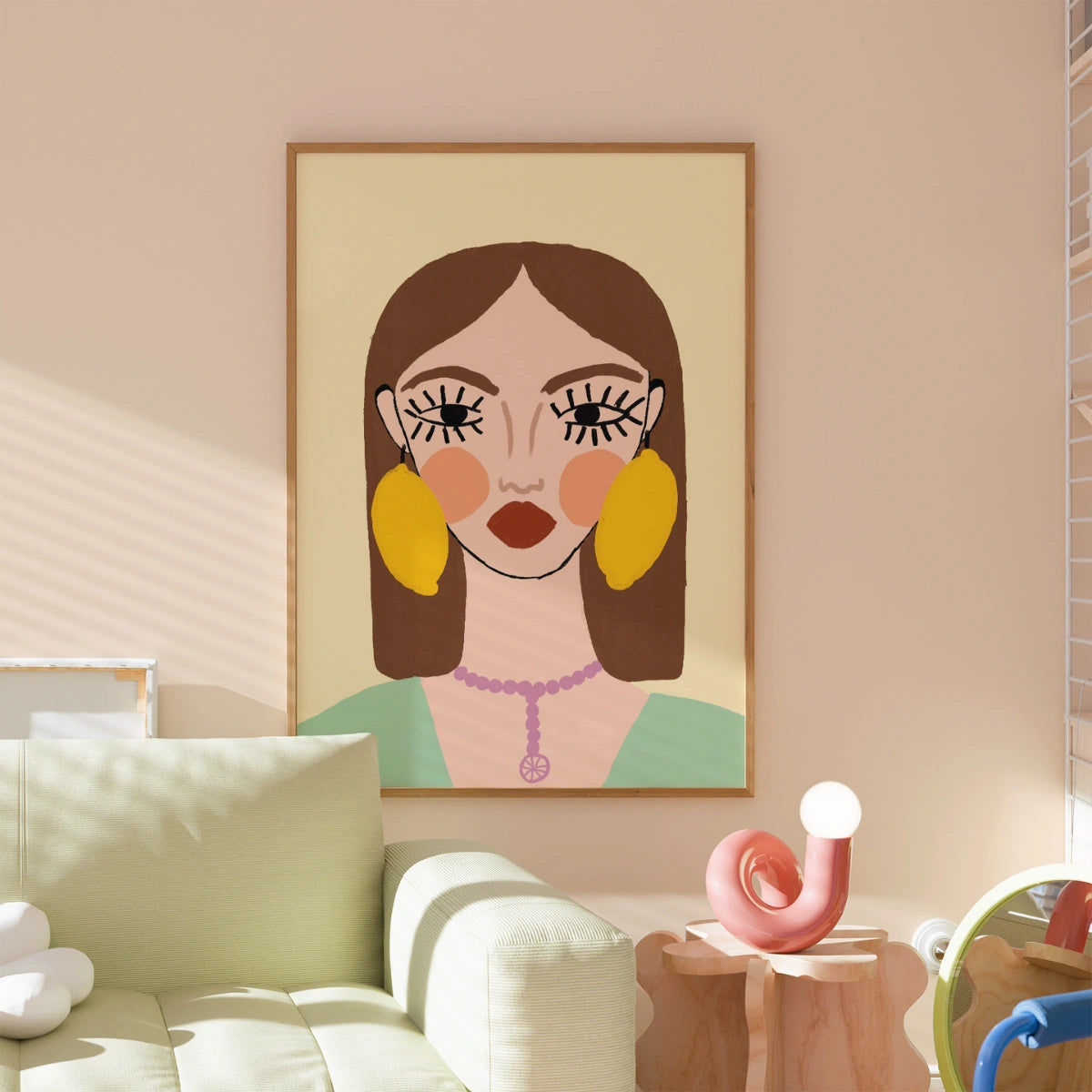 Lemon Earrings Print – Bold Female Portrait Wall Art