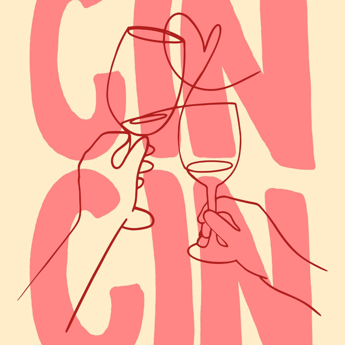 Cin Cin Wall Art – Modern Wine Cheers Print