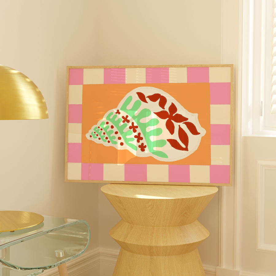 Tropical Shell Print – Preppy Coastal Wall Art