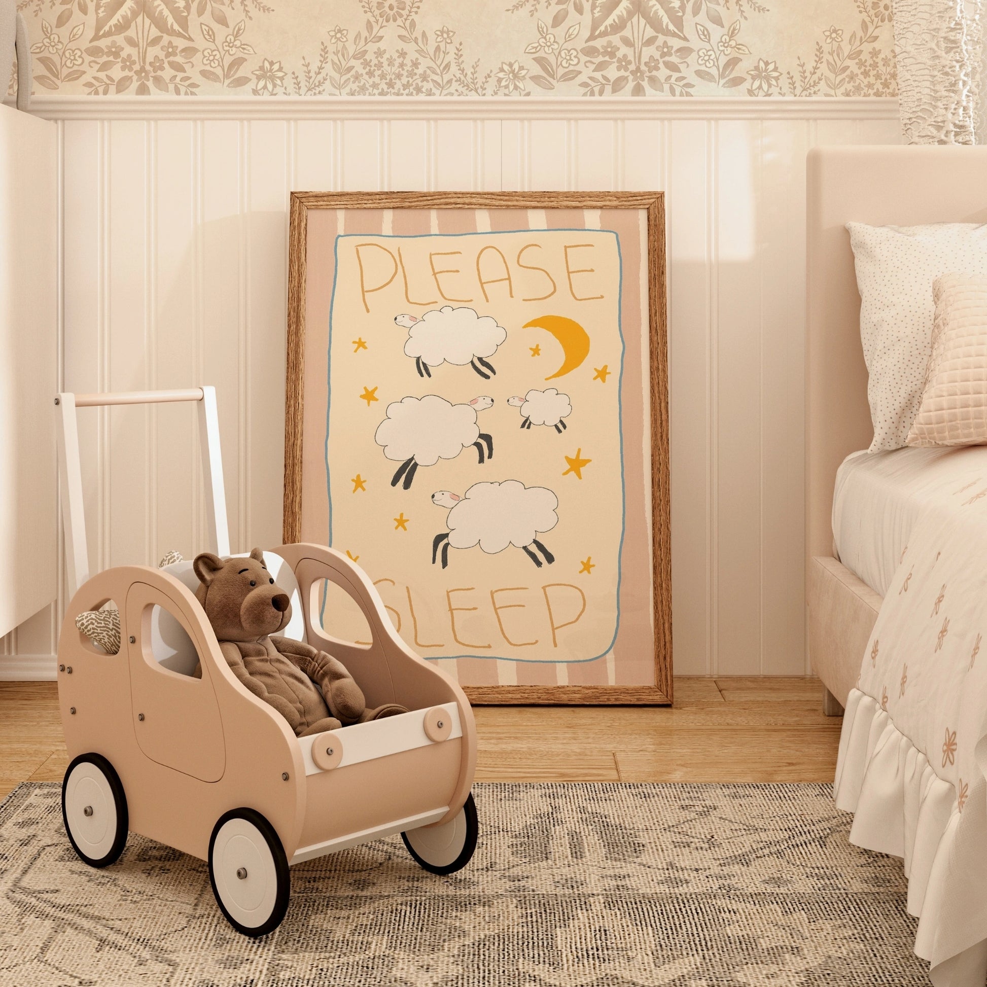 Please Sleep Wall Art – Sheep Nursery Poster