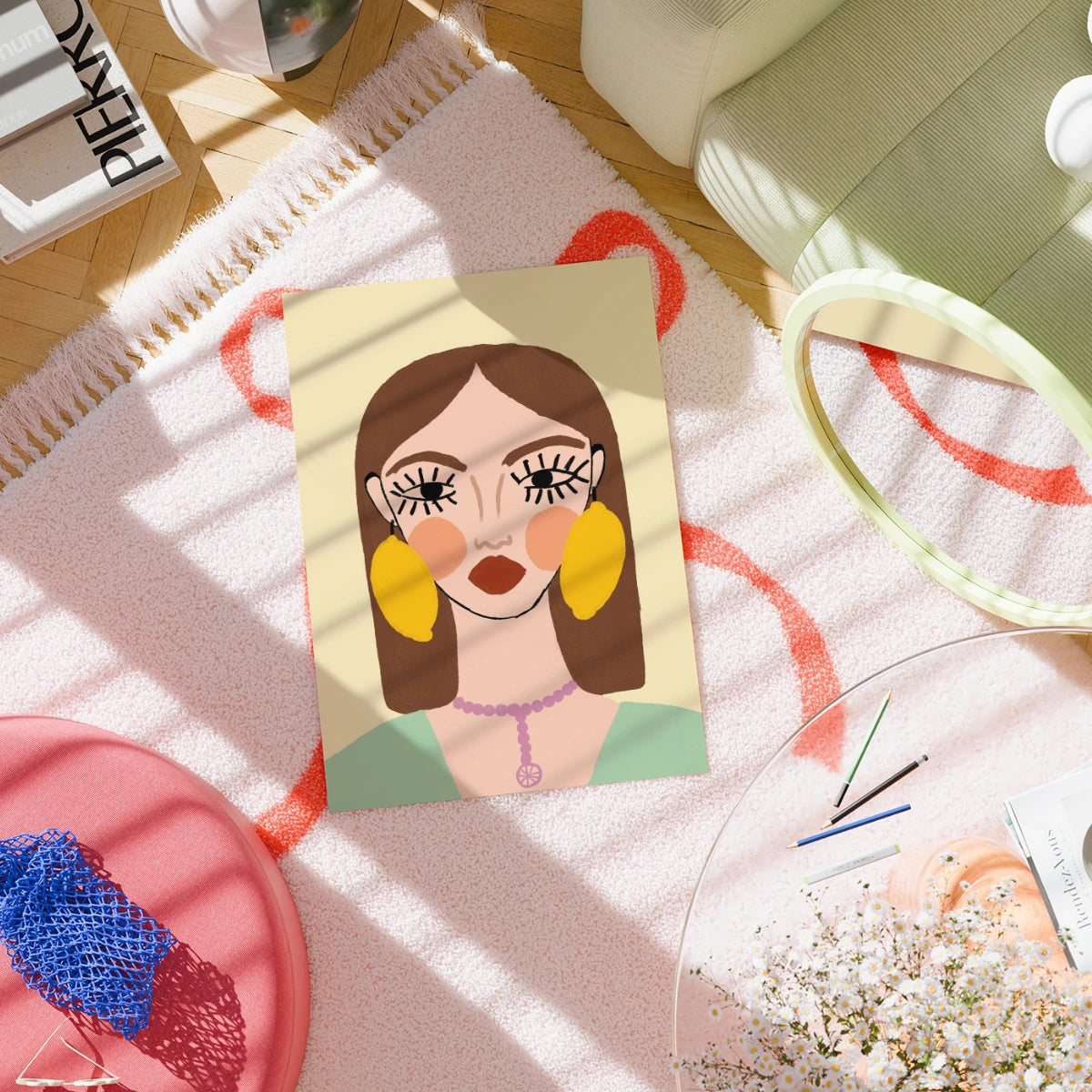 Lemon Earrings Print – Bold Female Portrait Wall Art