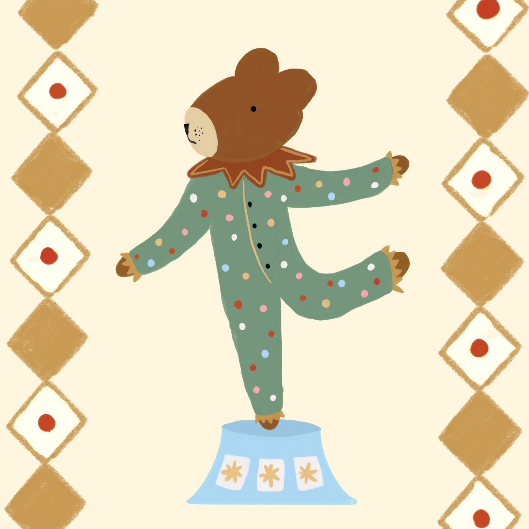 Circus Bear Nursery Print