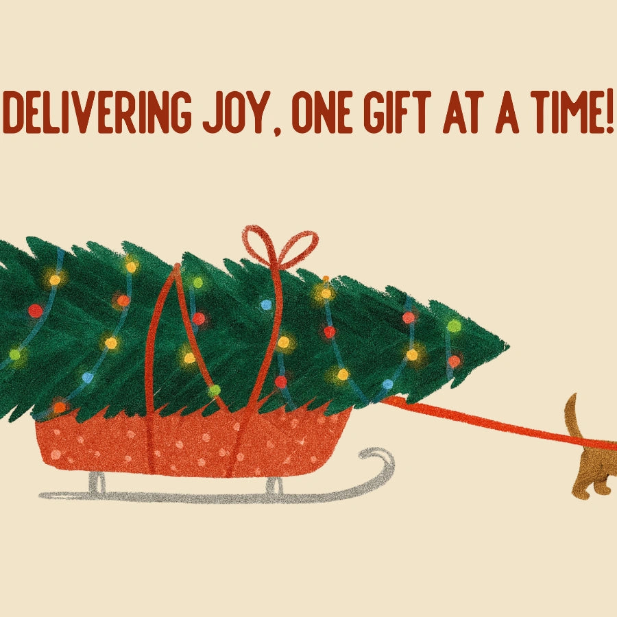 Christmas Dog Sled Print – Cute Holiday Wall Art